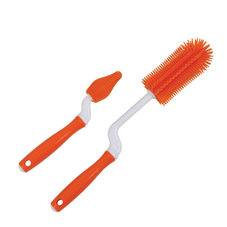silicone brush - main image of the brush set, orange color