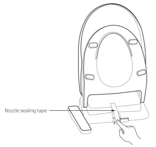 Installing LivingStar 7500 Bidet Seat nozzle sealing tape