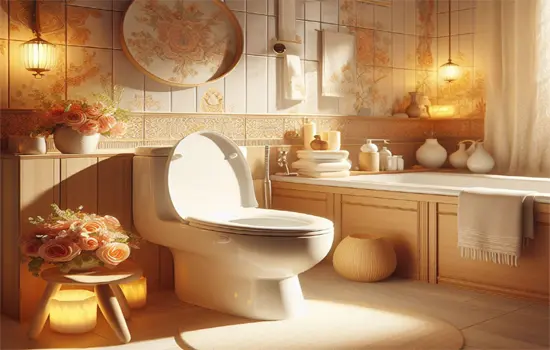 home bidet - a warm bathroom with a bidet seat image