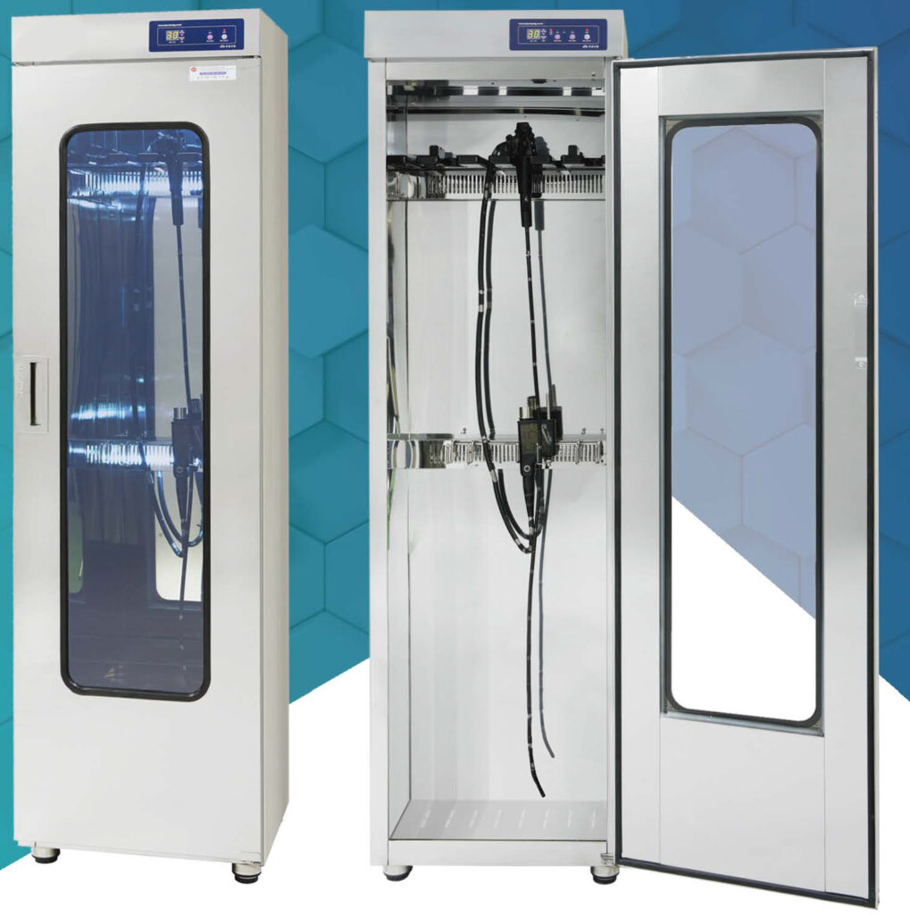 endoscope cabinet drying and sterilizing - entire product with the open door image